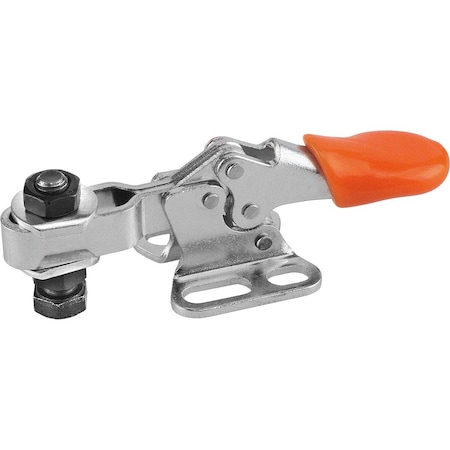 Kipp Toggle Clamp Mini Stainless Steel, Horizontal Foot, Comp:Plastic, Comp:Orange, M=M05X20 K0069.0050N